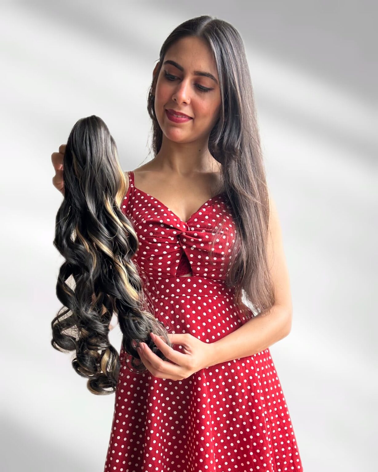 Highlighted Curly Pony (Claw Clip)