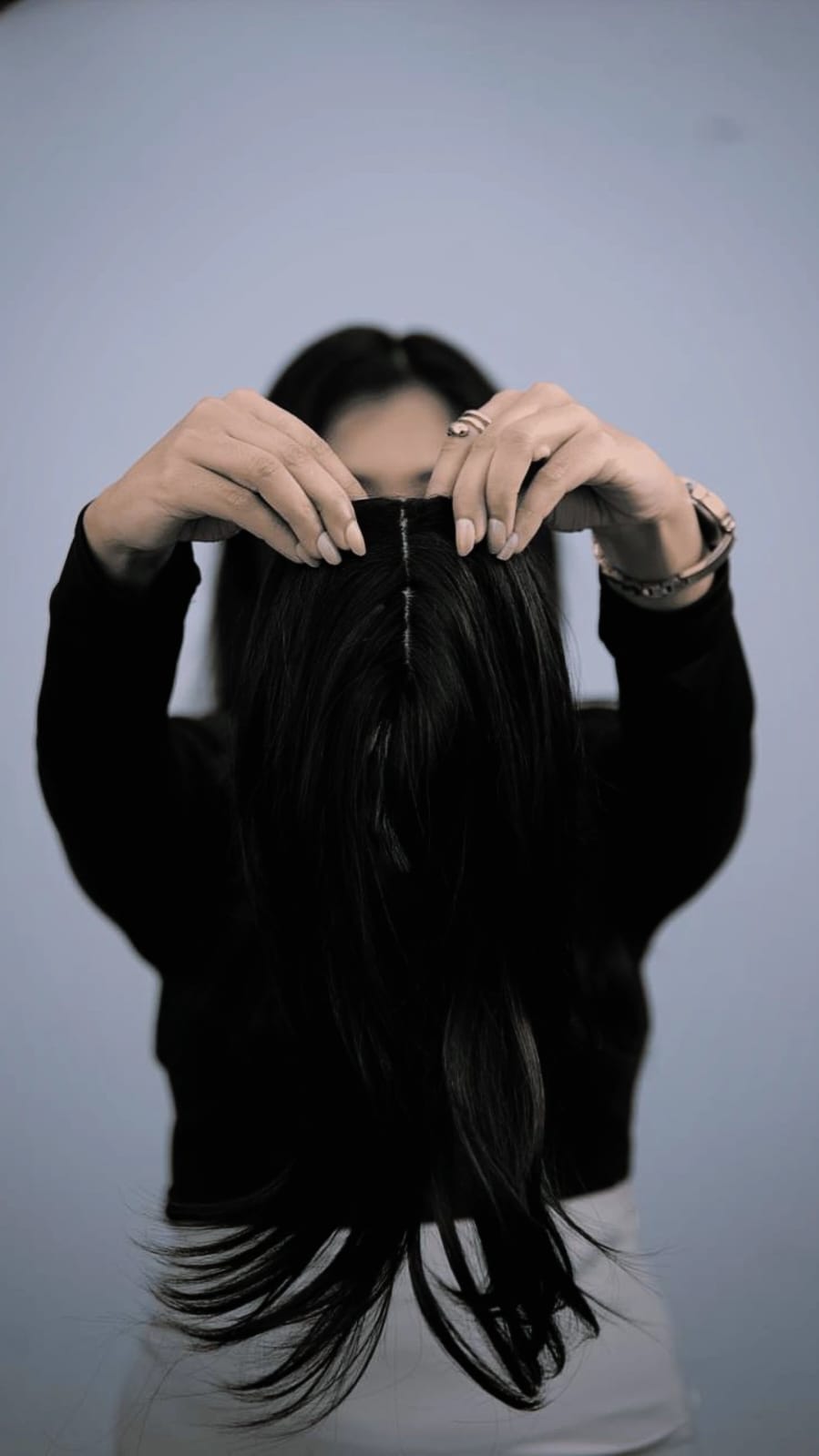 3.5*4 – 4 Clips Scalp Topper (Black)