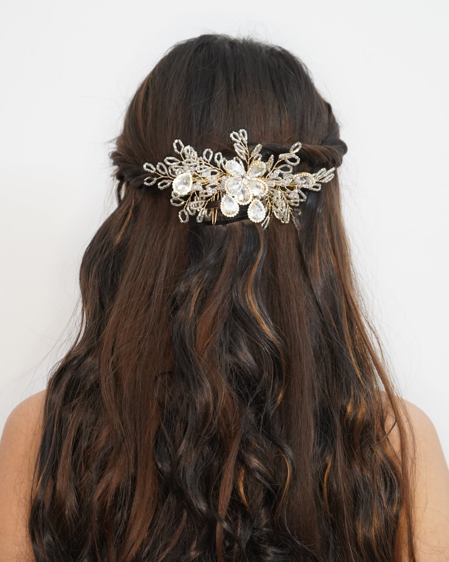 Embellished Flower Hair Brooch