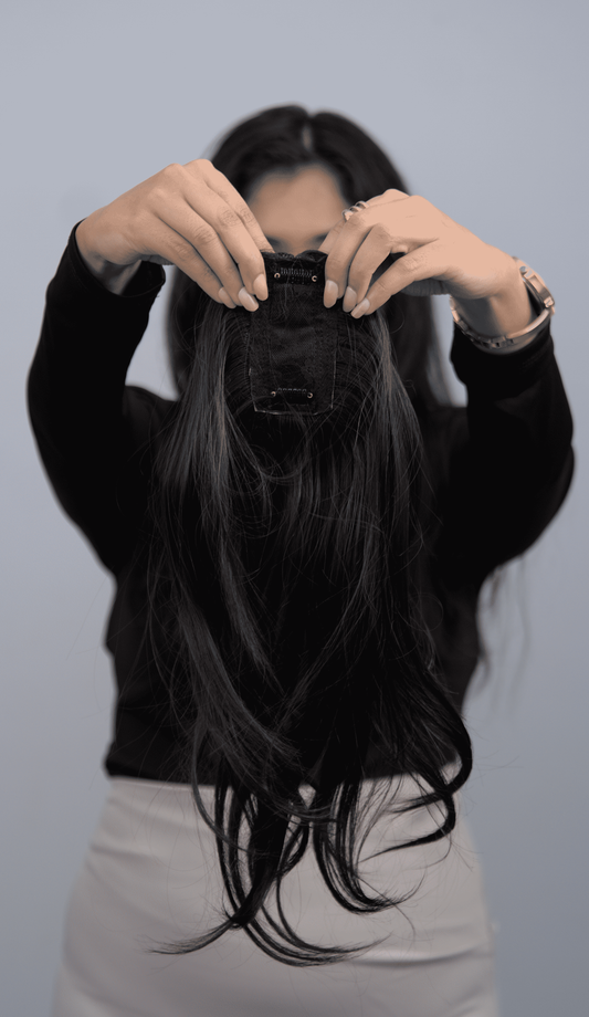 2*4- 2 clips Scalp Topper (Brown)