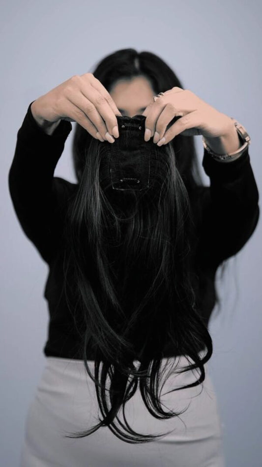 2*4 – 2 Clip Scalp Topper (Black)