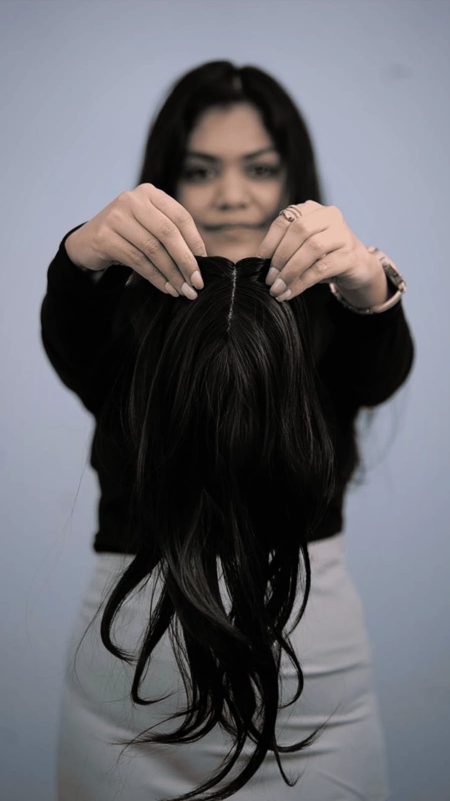 2*4 – 2 Clip Scalp Topper (Black)